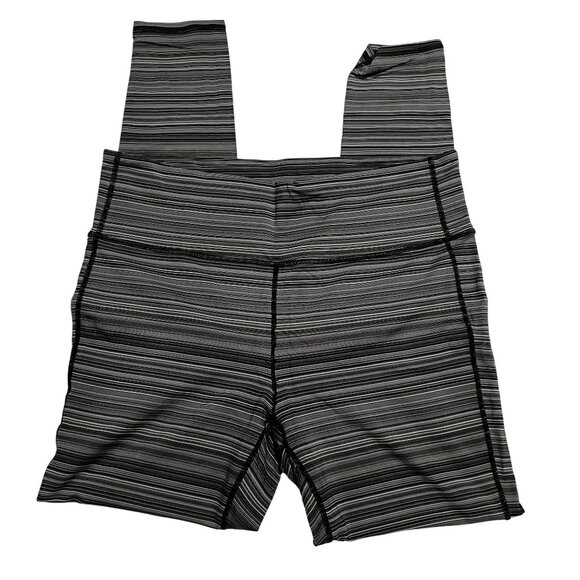 NWOT Athleta Women's Striped High-Rise ankle Black Grey White - Picture 1 of 9